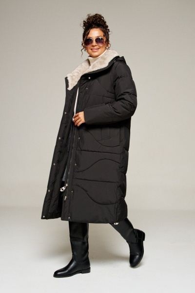 Пальто Beautiful&Free 8012 черный - фото 5