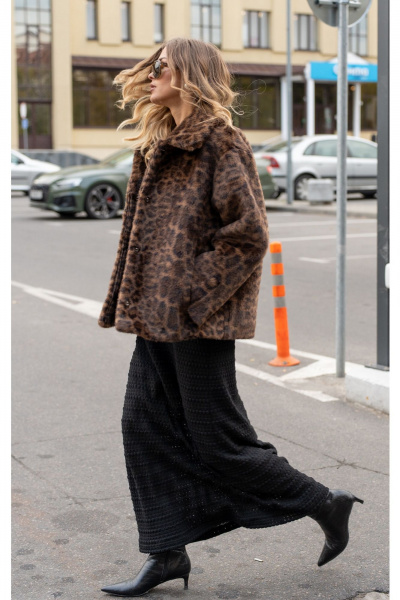 Пальто женское из искусственного меха SILVERSPICE S-2533 леопард SILVERSPICE S-2533 леопард - фото 9