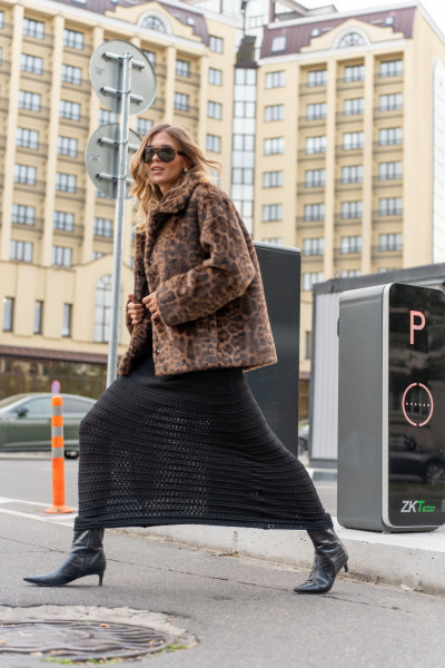 Пальто женское из искусственного меха SILVERSPICE S-2533 леопард SILVERSPICE S-2533 леопард - фото 7