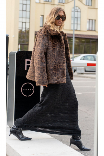 Пальто женское из искусственного меха SILVERSPICE S-2533 леопард SILVERSPICE S-2533 леопард - фото 6