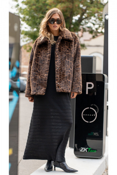 Пальто женское из искусственного меха SILVERSPICE S-2533 леопард SILVERSPICE S-2533 леопард - фото 4