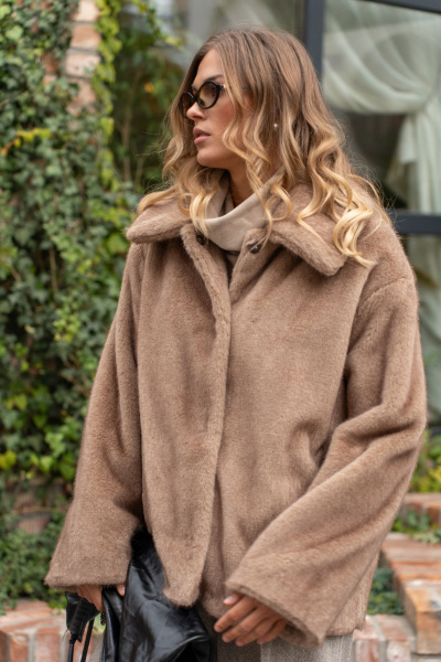 Пальто женское из искусственного меха SILVERSPICE S-2533 норка SILVERSPICE S-2533 норка - фото 5