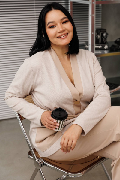 Брюки, жакет Anastasia 1290 капучино - фото 6