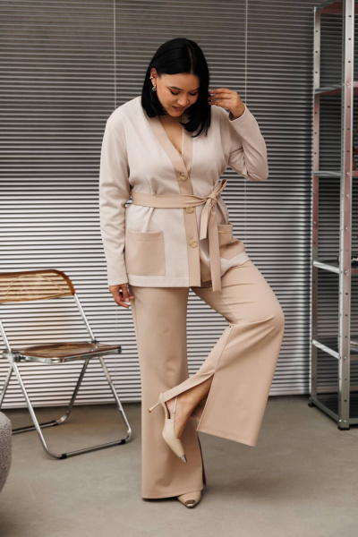 Брюки, жакет Anastasia 1290 капучино - фото 2