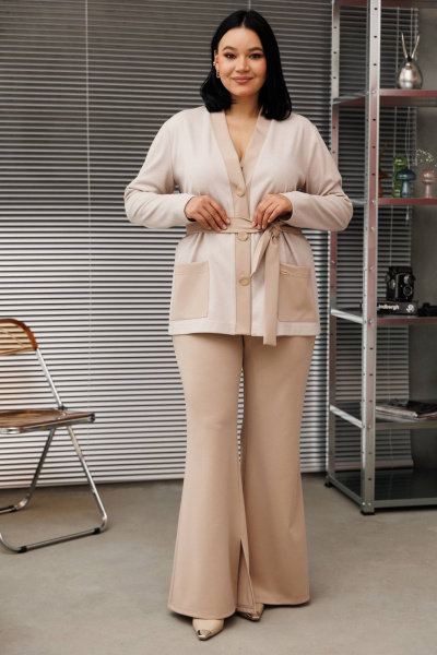 Брюки, жакет Anastasia 1290 капучино - фото 1