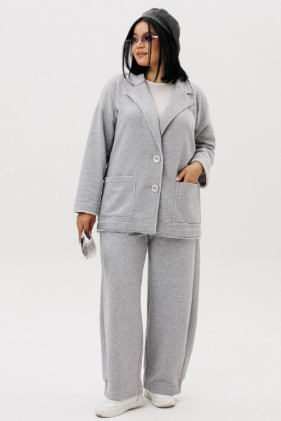 Брюки, жакет Anastasia 1299 серый_меланж - фото 5