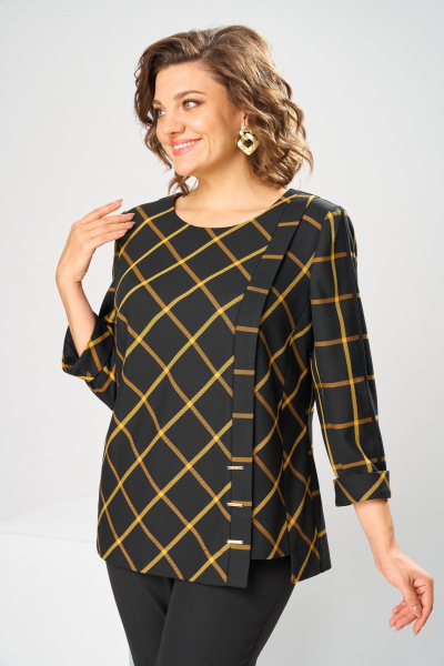 Блуза, брюки Romanovich Style 2-1269 горчица/черный - фото 6