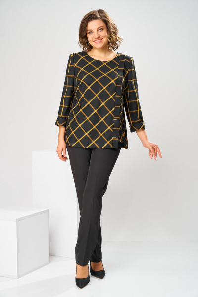 Блуза, брюки Romanovich Style 2-1269 горчица/черный - фото 1