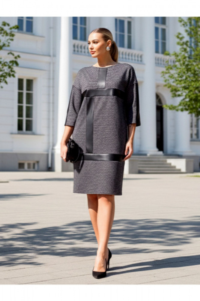 Платье Erika 1260-3 серый - фото 2