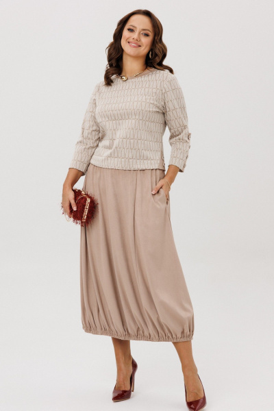 Джемпер, юбка Mubliz 293 бежевый_соты - фото 8