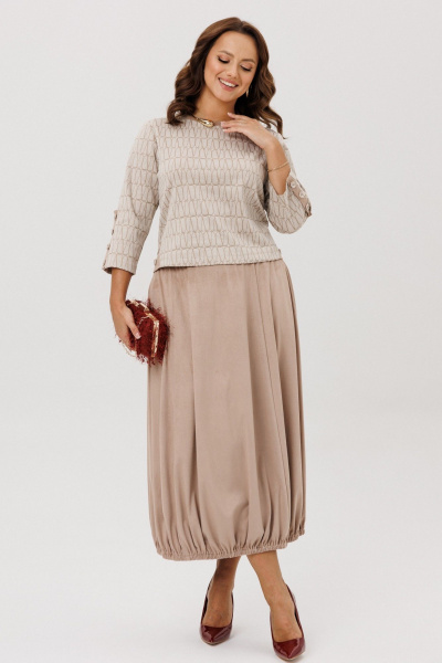 Джемпер, юбка Mubliz 293 бежевый_соты - фото 7