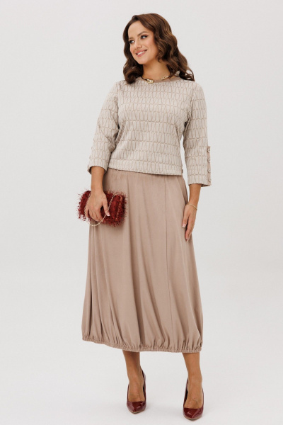 Джемпер, юбка Mubliz 293 бежевый_соты - фото 6