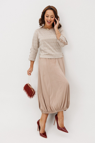 Джемпер, юбка Mubliz 293 бежевый_соты - фото 3