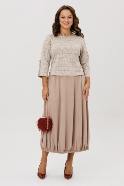 Джемпер, юбка Mubliz 293 бежевый_соты - фото 1