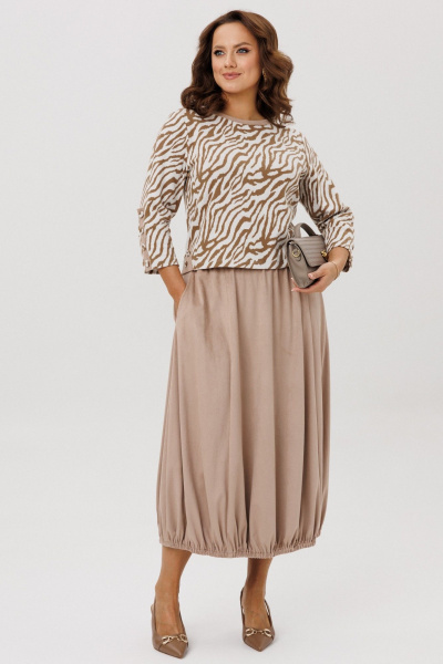 Джемпер, юбка Mubliz 293 бежевый_зебра - фото 17