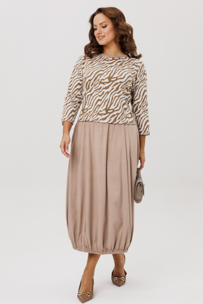 Джемпер, юбка Mubliz 293 бежевый_зебра - фото 16