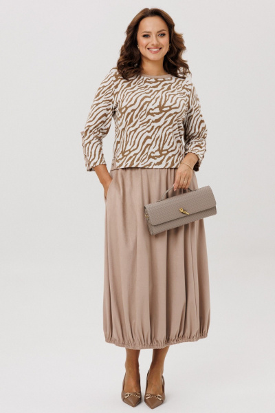 Джемпер, юбка Mubliz 293 бежевый_зебра - фото 15