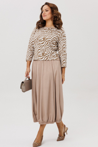 Джемпер, юбка Mubliz 293 бежевый_зебра - фото 13
