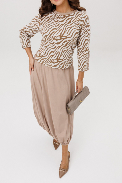 Джемпер, юбка Mubliz 293 бежевый_зебра - фото 11