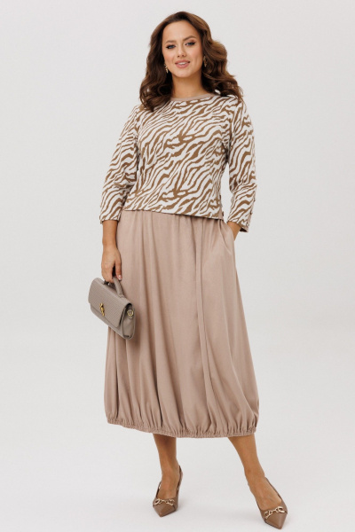 Джемпер, юбка Mubliz 293 бежевый_зебра - фото 10