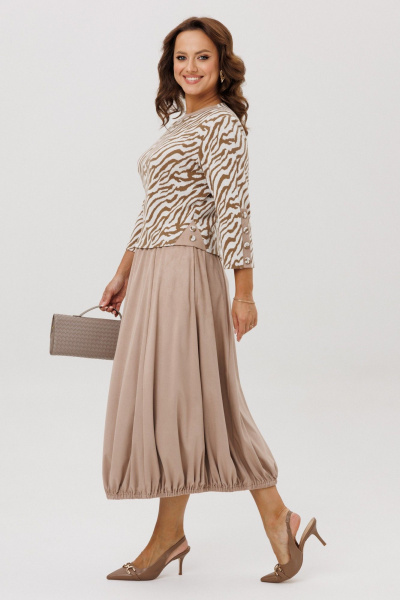 Джемпер, юбка Mubliz 293 бежевый_зебра - фото 5