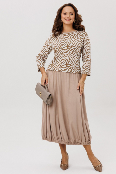 Джемпер, юбка Mubliz 293 бежевый_зебра - фото 1