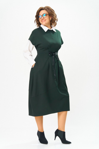 Платье в стиле бохо из трикотажа для повседневности Michel chic 2176 темная_хвоя - фото 6