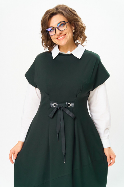 Платье в стиле бохо из трикотажа для повседневности Michel chic 2176 темная_хвоя - фото 3