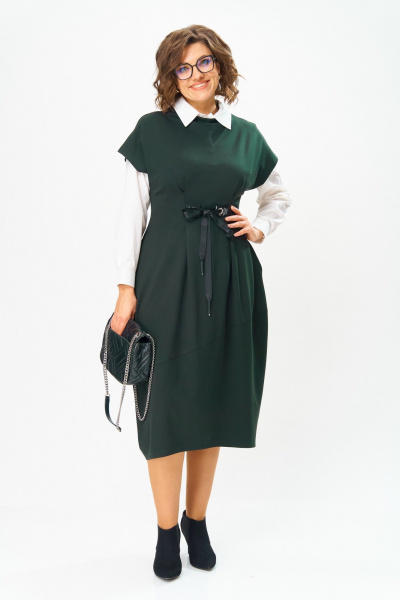 Платье в стиле бохо из трикотажа для повседневности Michel chic 2176 темная_хвоя - фото 1