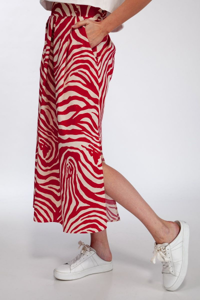 Юбка из хлопка А-силуэта миди длиной для теплых дней Anna Majewska 1412 красный - фото 3