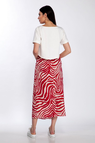 Юбка из хлопка А-силуэта миди длиной для теплых дней Anna Majewska 1412 красный - фото 2