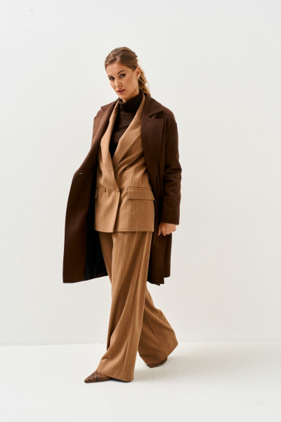 Пальто Mars design 1039 шоколадный - фото 7