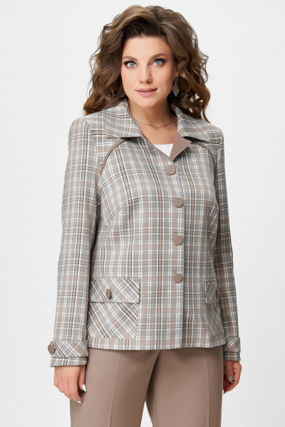 Жакет Fita 20751 бежево-коричневый - фото 7