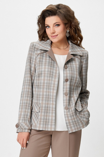 Жакет Fita 20751 бежево-коричневый - фото 5