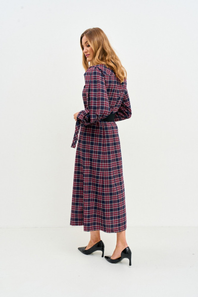 Платье Mars design 1049 клетка_сине-красная - фото 5
