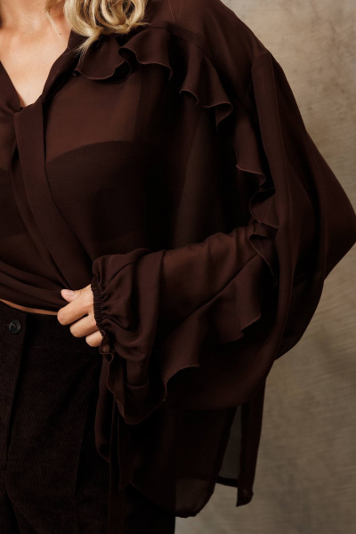 Блуза Gizart 15410 шоколадный - фото 2