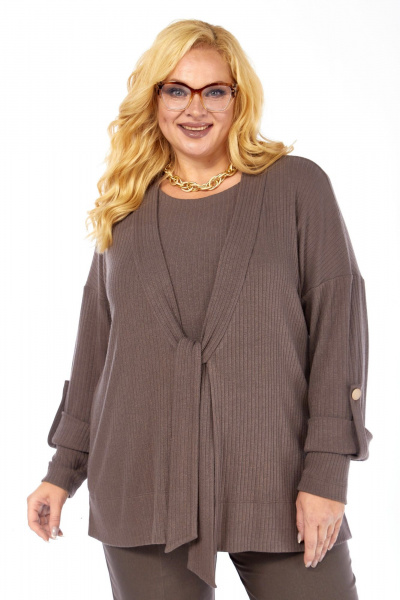 Джемпер, лонгслив Элль-стиль 2418 кофе - фото 14