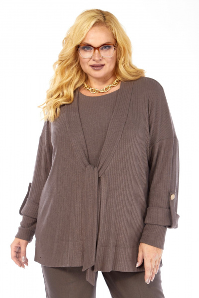 Джемпер, лонгслив Элль-стиль 2418 кофе - фото 12