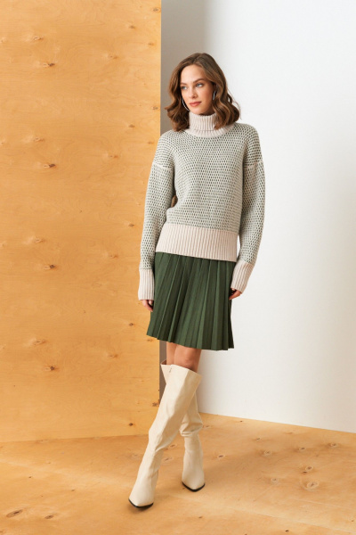 Свитер Barbara Geratti С4835BG туман/хаки - фото 2