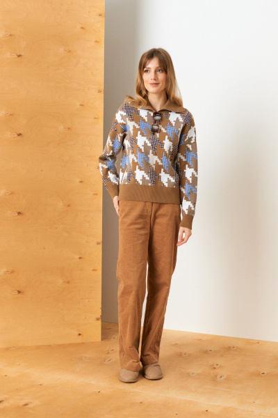 Джемпер Barbara Geratti С4837BG карамель/голубой - фото 3