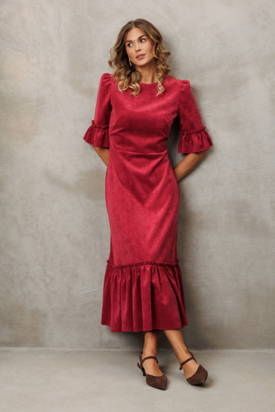 Платье Gizart 5418 брусничный - фото 2