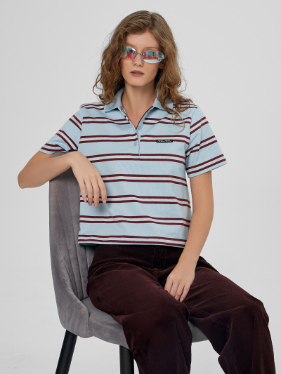 Майка Mark Formelle 112900/24-33421ПП-5 бордово_голубая_полоска_1_сл_термотрансфер_на_поло - фото 10