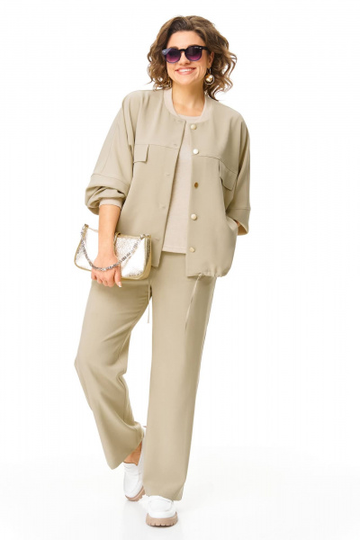 Брюки, бомбер, топ Karina deLux M-1368 бежевый - фото 3