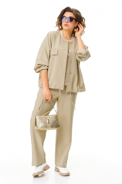 Брюки, бомбер, топ Karina deLux M-1368 бежевый - фото 1