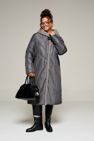 Пальто Beautiful&Free 8017 графит - фото 2