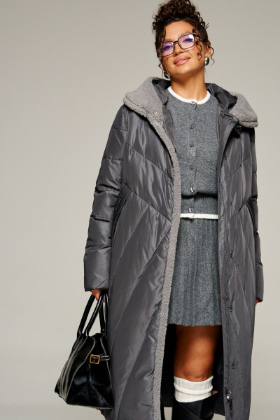 Пальто Beautiful&Free 8017 графит - фото 9
