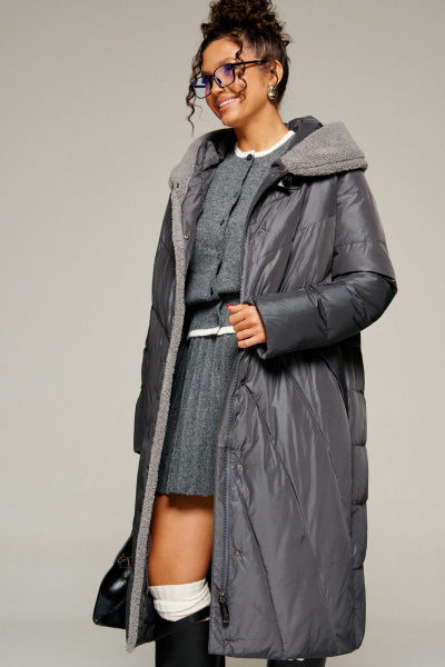 Пальто Beautiful&Free 8017 графит - фото 8
