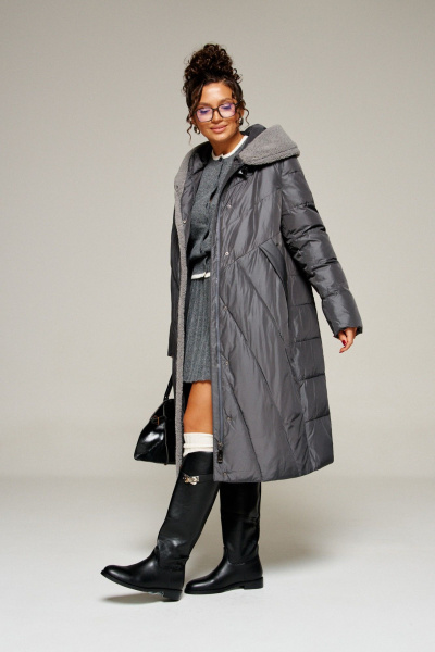 Пальто Beautiful&Free 8017 графит - фото 3