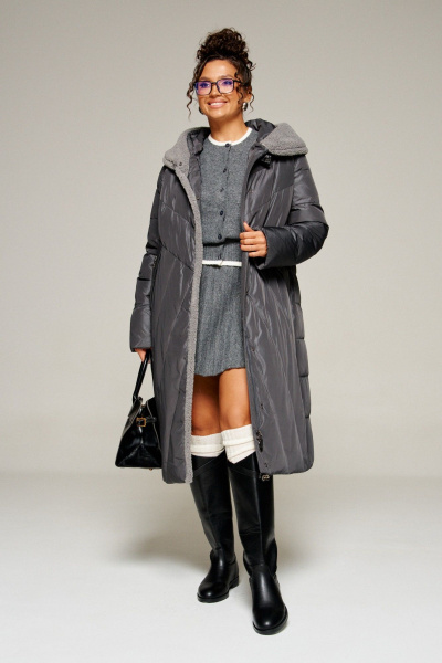 Пальто Beautiful&Free 8017 графит - фото 4