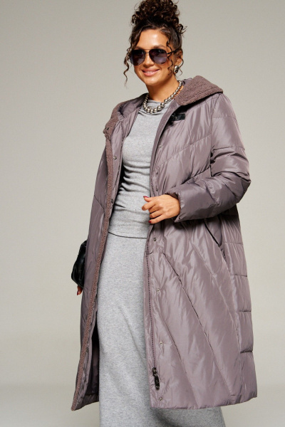 Пальто Beautiful&Free 8017 дымчато-лиловый - фото 10